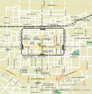 Карты города Сиань, Карта районов Сиань